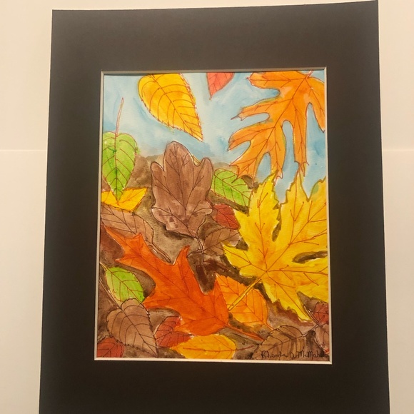 Falling Leaves Watercolor HAND CRAFTED Painting - Picture 5 of 5